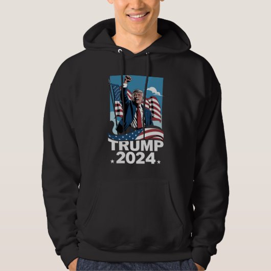 Veste À Capuche Drapeau américain Donald Trump 2024 (Devant)