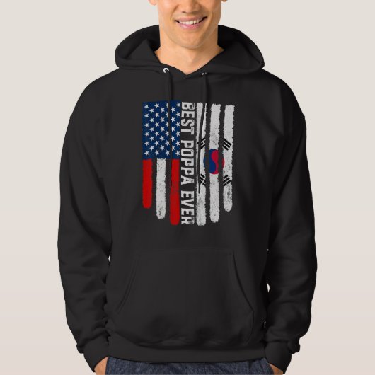 Veste À Capuche Drapeau américain Drapeau Corée du Sud Meilleur dr (Devant)