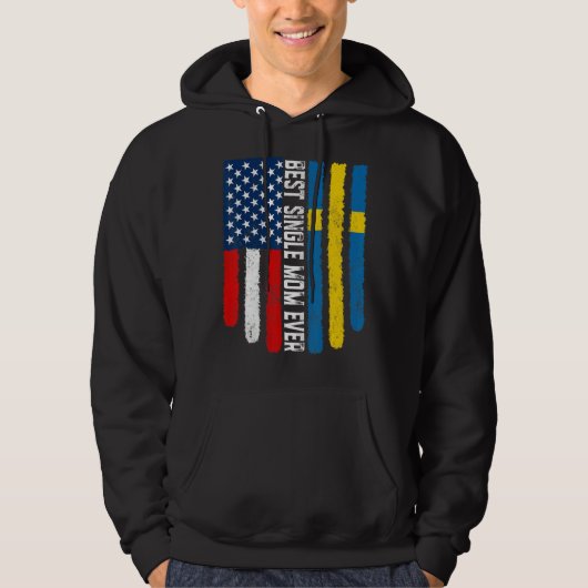 Veste À Capuche Drapeau Américain & Drapeau Suède Meilleur single (Devant)