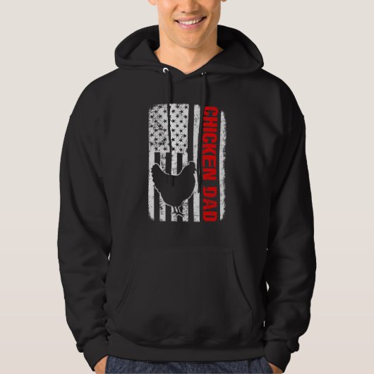 Veste À Capuche Drapeau américain papa poulet (Devant)