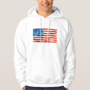 Veste À Capuche Drapeau américain Peinture à l'aquarelle Artistiqu