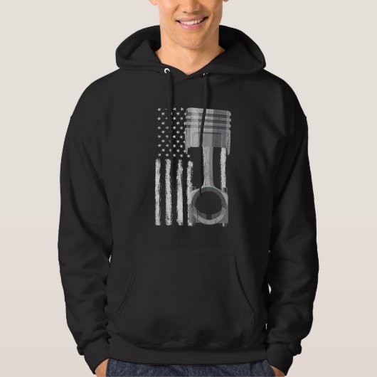 Veste À Capuche Drapeau Américain Piston Muscle Car 2 (Devant)