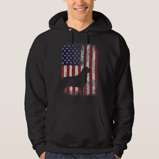 Veste À Capuche Drapeau américain Rottweiler Chien patriotique amé (Devant)