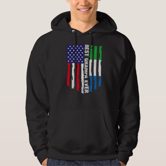 Veste À Capuche Drapeau américain Sierra Leone Drapeau meilleur Gr (Devant)