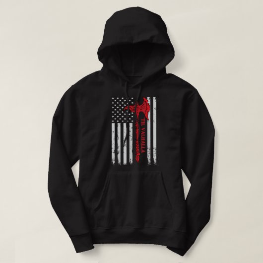 Veste À Capuche Drapeau américain Viking Ax Til Valhalla Cool vété (Design devant)