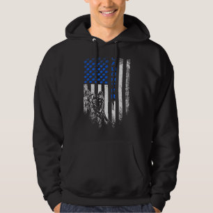 Veste À Capuche Drapeau Américain vintage Fier Hockey Fille Si