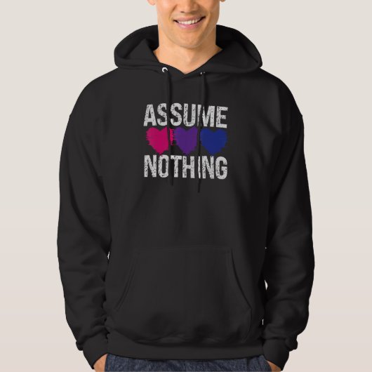 Veste À Capuche Drapeau Bisexuel Bi Pride Supposons Rien 1 (Devant)
