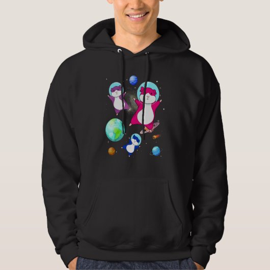 Veste À Capuche Drapeau Bisexuel Hamster Dans L'espace Fierté Bise (Devant)
