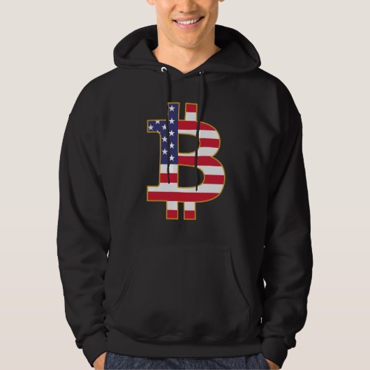 Veste À Capuche Drapeau Bitcoin USA - Btc Crypto (Devant)