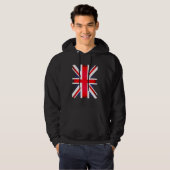Veste À Capuche Drapeau britannique rétro Union Jack Royaume-Uni P (Devant entier)