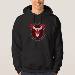Veste À Capuche Drapeau canadien Maple Leaf Moose Animal Canada