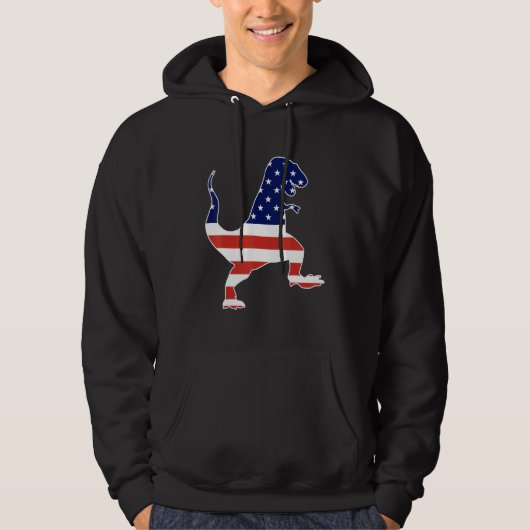 Veste À Capuche Drapeau de dinosaure cool Rex américain Célébratio (Devant)
