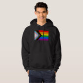 Veste À Capuche Drapeau de fierté de progrès LGBTQ+ (Devant entier)
