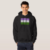 Veste À Capuche Drapeau de fierté genderqueer (Devant entier)