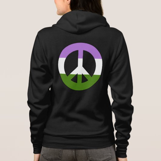 Veste À Capuche Drapeau de fierté genderqueer (Dos)