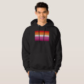 Veste À Capuche Drapeau de fierté lesbienne (Devant entier)