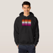 Veste À Capuche Drapeau de fierté lesbienne (5 bandes) (Devant entier)