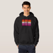 Veste À Capuche Drapeau de fierté lesbienne WLW (Coucher de soleil (Devant entier)