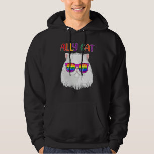 Veste À Capuche Drapeau de fierté LGBT arc-en-ciel de chat allié