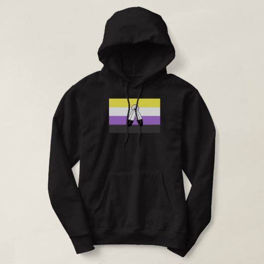 Veste À Capuche Drapeau de fierté non binaire à double esprit (Design devant)