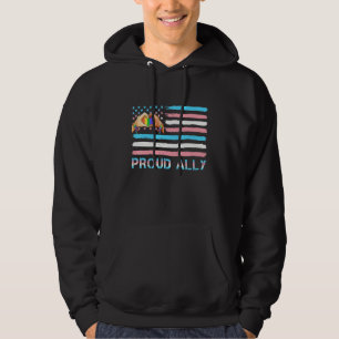 Veste À Capuche Drapeau de fierté transgenre LGBTQ de fière alliée