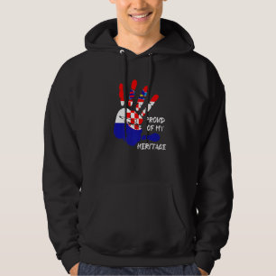 Veste À Capuche Drapeau de la Croatie Fierté du doigt de la main H