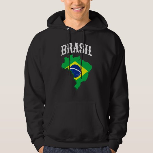 Veste À Capuche Drapeau de la fierté du Brésil Brasil (Devant)