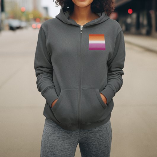 Veste À Capuche Drapeau de la fierté lesbienne à dégradé – Drapeau