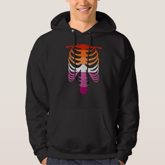 Veste À Capuche Drapeau de la fierté lesbienne Squelette lesbienne (Devant)