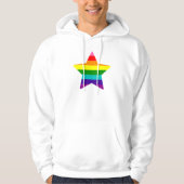 Veste À Capuche Drapeau de la fierté LGBTQ Rainbow Christmas Star (Devant)