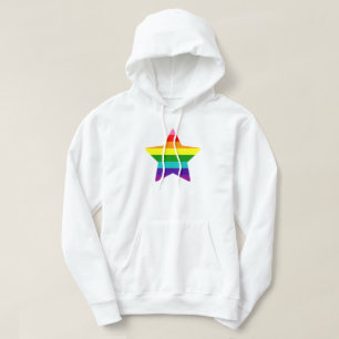 Veste À Capuche Drapeau de la fierté LGBTQ Rainbow Christmas Star