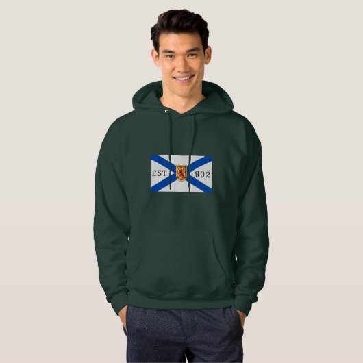 Veste À Capuche Drapeau de la Nouvelle-Écosse 902 Editable (Devant entier)