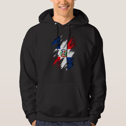 Veste À Capuche Drapeau de la République Dominicaine (Devant)