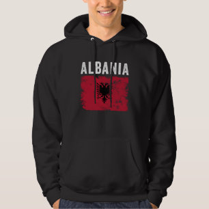 Veste À Capuche Drapeau de l'Albanie en détresse Hommes Femmes En