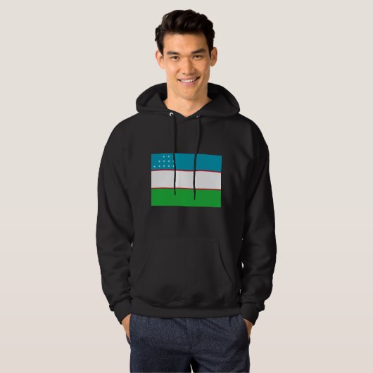 Veste À Capuche Drapeau de l'Ouzbékistan (Devant entier)