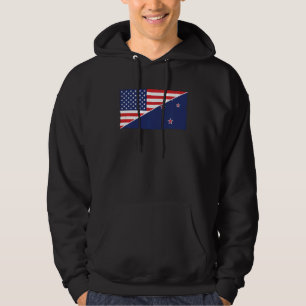 Veste À Capuche Drapeau De Nouvelle-Zélande Et Drapeau Des États-U