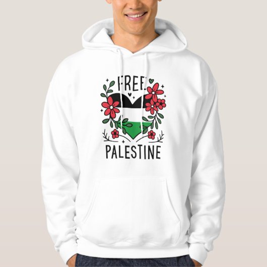 Veste À Capuche Drapeau de palestine libre (Devant)