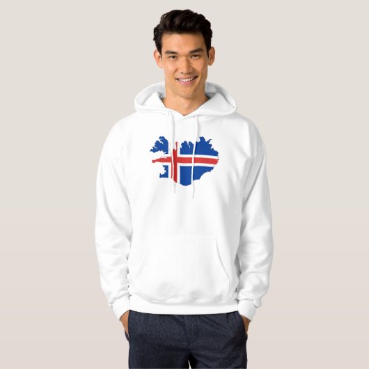 Veste À Capuche Drapeau de pays de l'Islande (Devant entier)