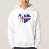 Veste À Capuche Drapeau de pays de l'Islande (Devant)