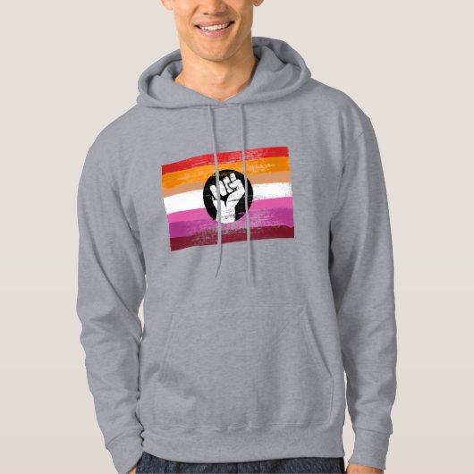 Veste À Capuche Drapeau de protestation peint lesbien (Devant)