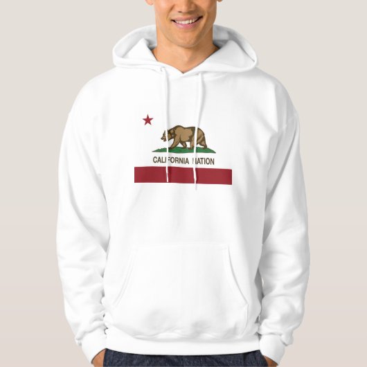 Veste À Capuche Drapeau de République de nation de la Californie (Devant)
