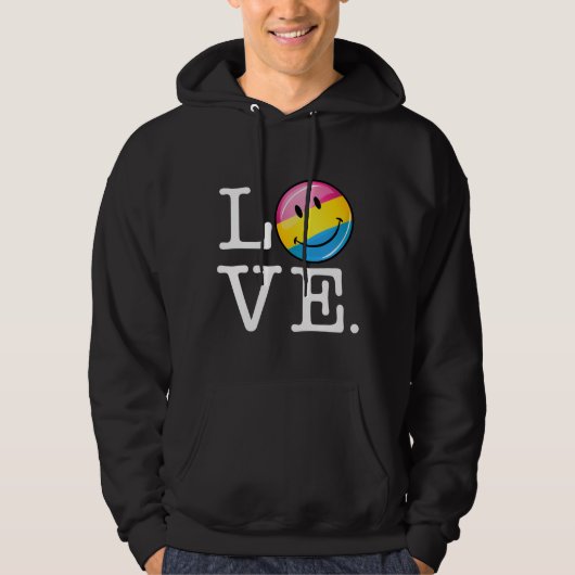 Veste À Capuche Drapeau de sourire d'amour Pansexual (Devant)