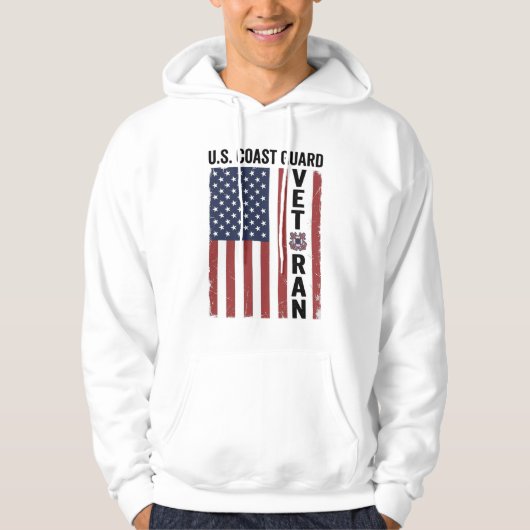 Veste À Capuche Drapeau de Vétéran des Garde-Côtes Conception Vect (Devant)
