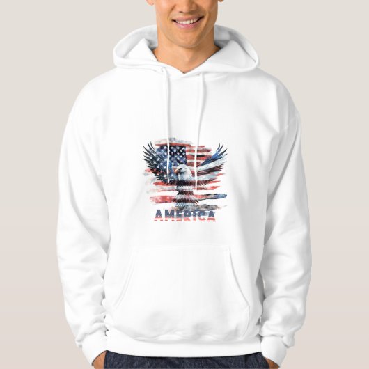 Veste À Capuche Drapeau des États-Unis. Amérique (Devant)