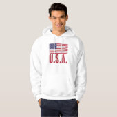 Veste À Capuche Drapeau des Etats-Unis d'Amérique "Grunge" look (Devant entier)