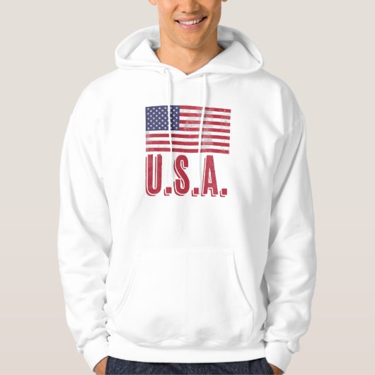 Veste À Capuche Drapeau des Etats-Unis d'Amérique "Grunge" look (Devant)