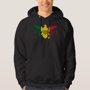 Veste À Capuche Drapeau des îles Vierges américaines Rasta, roug