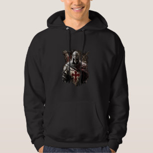 Veste À Capuche Drapeau des Templiers Casque Croix Épée Cadeaux