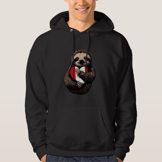 Veste À Capuche Drapeau du Pérou Fierté Péruvienne Paresseux Cœur (Devant)
