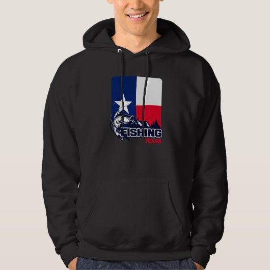Veste À Capuche Drapeau Du Texas Pêche Au Texas (Devant)